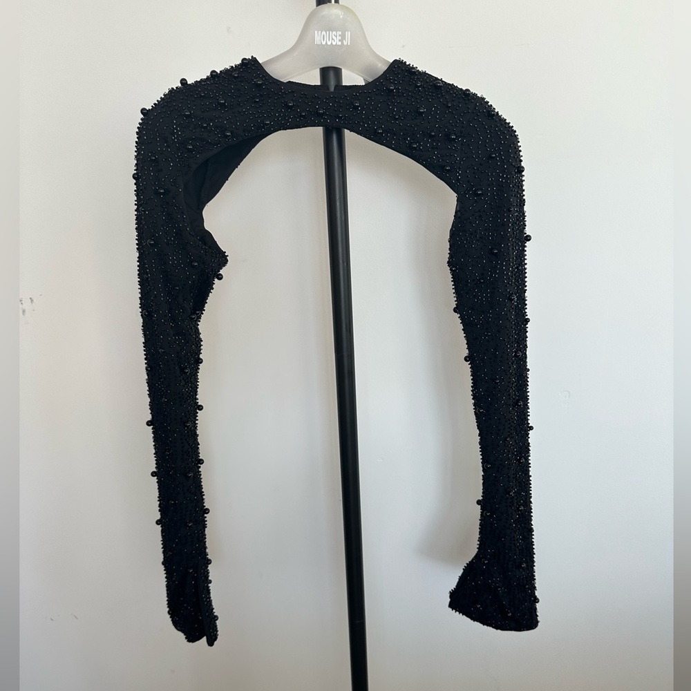 Oh Polly Black Beaded Top